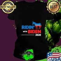 Ridin With Biden USA President Voting 2020 Joe Biden Gift T-Shirt Ladies tee