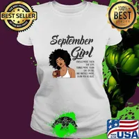September Girl Birthday American Black Women Virgo Libra T-Shirt Ladies tee