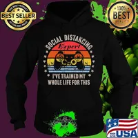 Social Distancing Expert Video Gamer Gaming Vintage Gift T-Shirt Hoodie