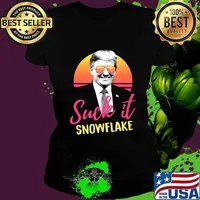 Suck It Snowflake Sunglasses Pro Trump 2020 Vintage Retro T-Shirt Ladies tee