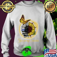 Sunflower And Monarch Butterfly You Are My Sunshine American Flag Independence Day Shirt Sweater