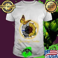 Sunflower And Monarch Butterfly You Are My Sunshine American Flag Independence Day Shirt