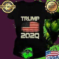Trump 2020 202Q Q Qanon US Flag Patriot WWG1WGA Patriot Gift T-Shirt Ladies tee