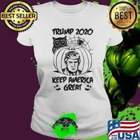 Trump 2020 Keep America Great Trumpkin Halloween Costume T-Shirt Ladies tee
