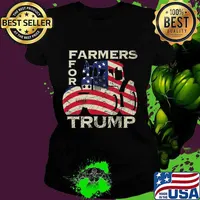 US Republican USA Patriot Farmers for Trump Election T-Shirt Ladies tee