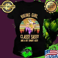 Viking girl classy sassy and a bit smart assy vintage retro s Ladies tee