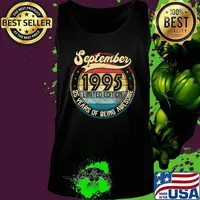 Vintage Retro September 1995 25th Birthday Gift 25 Years Old T-Shirt Tank top