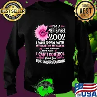 Womens September Girl 2002 T-Shirt 18th Birthday Gift 18 Yrs Old T-Shirt Sweater