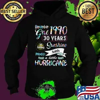 Womens September Girls 1990 T-shirt Floral 30th Birthday Gifts T-Shirt Hoodie