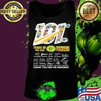 101 years of 1919 2020 green bay packers thank for the memories signatures s Tank top