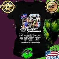 19 years of 2001-2020 Fast and Furious 10 movies signature s Ladies tee