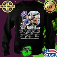 19 years of 2001-2020 Fast and Furious 10 movies signature s Sweater