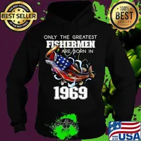 51st Birthday Gift 1969 Fisherman Bass Fishing 51 Year Old T-Shirt Hoodie