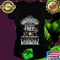 7% of americans have worn a us military uniform keeping our country free for 100% of americans us flag s Ladies tee