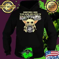 Baby yoda hug johnny sometimes i need to be alone and listen to ramones s Hoodie