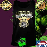 Baby yoda hug johnny sometimes i need to be alone and listen to ramones s Tank top