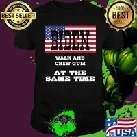 Biden Walk And Chew Gum At The Same Time American Flag Shirt