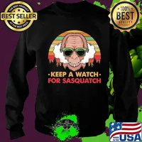 Bigfoot keep a watch for sasquatch vintage retro s Sweater