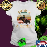 Buffalo ask me in 8 seconds vintage retro s Ladies tee