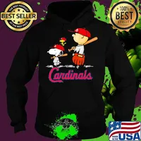 Charlie brown snoopy and woodstock cardinals baseball s Hoodie
