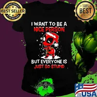 Christmas deadpool santa i want to be a nice person but everyone is just so stupid snow s Ladies tee