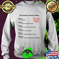 Crocheter's hourly rate minimum if it requires black yarn if you need it by tomorrow s Sweater