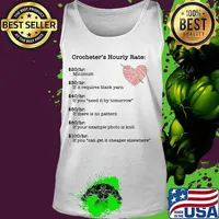 Crocheter's hourly rate minimum if it requires black yarn if you need it by tomorrow s Tank top