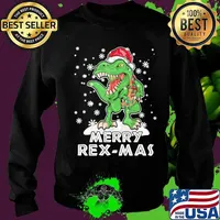 Dinosaur merry christmas rex-mas s Sweater