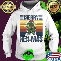 Dinosaur merry christmas rex-mas vintage retro s Hoodie