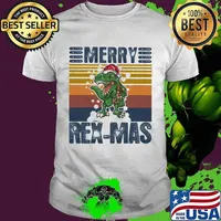 Dinosaur merry christmas rex-mas vintage retro shirt