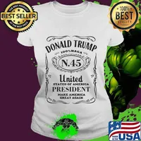 Donald trump 100% maga n.45 united states of america president make america great again s Ladies tee