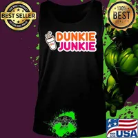 Dunkie Junkie Love Funny Coffee Sayings Novelty Shirt Tank top