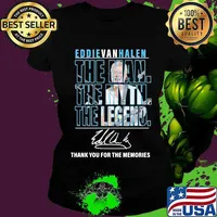 Eddie van halen the man the myth the legend thank for the memories signature s Ladies tee