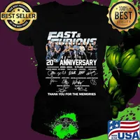 Fast and furious 20th anniversary 2001 2021 9 films thank for the memories signatures s Ladies tee
