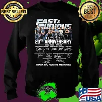 Fast and furious 20th anniversary 2001 2021 9 films thank for the memories signatures s Sweater
