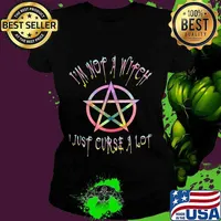 Funny Halloween Pun - I'm Not A Witch I Just Curse A Lot T-Shirt Ladies tee