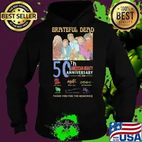 Grateful dead 55th american beauty anniversary 1965 2020 thank for the memories signatures s Hoodie