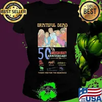 Grateful dead 55th american beauty anniversary 1965 2020 thank for the memories signatures s Ladies tee