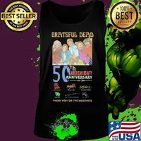 Grateful dead 55th american beauty anniversary 1965 2020 thank for the memories signatures s Tank top