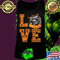 Halloween love camera nikon pumpkin s Tank top