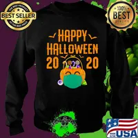Happy Halloween 2020 Jack O Lantern In Mask Funny Quarantine T-Shirt Sweater