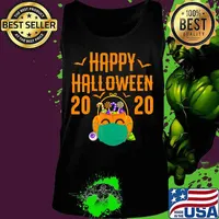 Happy Halloween 2020 Jack O Lantern In Mask Funny Quarantine T-Shirt Tank top