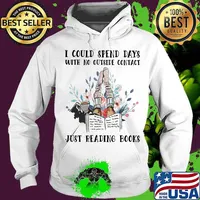 I could spend days with no outside contact just reading books ladies s Hoodie