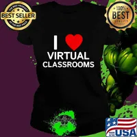I Love Virtual Classrooms Heart Shirt Ladies tee