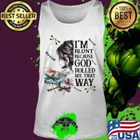 I'm blunt because god rolled me that way ladies dragonflies s Tank top