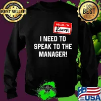 Karen Halloween Costume Speak To The Manager Saying Funny T-Shirt Sweater