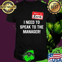 Karen Halloween Costume Speak To The Manager Saying Funny T-Shirt