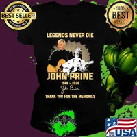 Legends never die john prince 1946 2020 thank you for the music and memories signature s Ladies tee