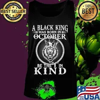 Lion a black king was born in october be the i in kind s Tank top