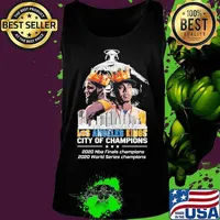 Los angeles kings city of champions 2020 nba finals champions 2020 world series champions signatures s Tank top